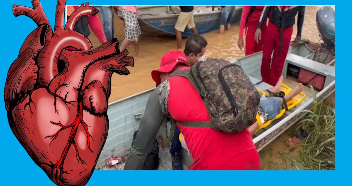 Jovem sofre infarto e é resgatado de barco em cidade atingida por cheia histórica no Acre fotos rede amazonica acre via G1 e pixabay