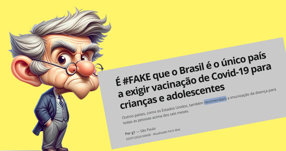 a G1 mente em checagem de fatos de vacinação COVID em crianças foto reprodução de tela médicospelavida.com.br