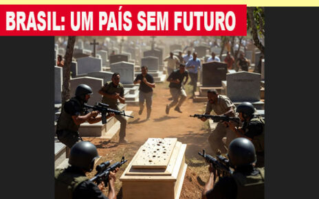 Criminosos fortemente armados invadem enterro e atiram contra caixão de rival morto