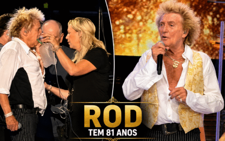 SAÚDE - O SUPER astro do rock Rod Stewart interrompe apresentação em Utah após quase desmaiar e precisa usar cilindro de oxigênio - VÍDEO
