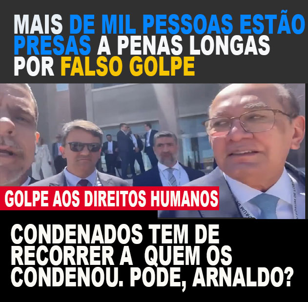 JORNALISTA PORTUGUÊS pergunta a Gilmar Mendes se ele "não tem vergonha de falso golpe" e seguranças reagem