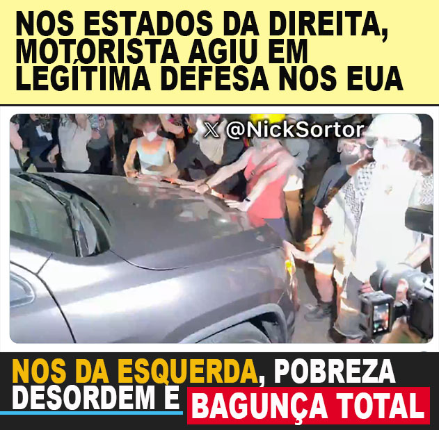 MALUCADOS - Manifestante de esquerda recebe karma instantâneo após se jogar na frente de veículo em alta velocidade em frente a centro de detenção do ICE - VÍDEO