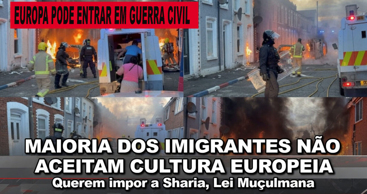 BARRIL DE PÓLVORA - Irlanda do Norte entra em erupção após imigrante sudanês ser acusado de brutal esfaqueamento — casas de imigrantes são incendiadas enquanto multidões enfurecidas tomam Belfast (VÍDEO)