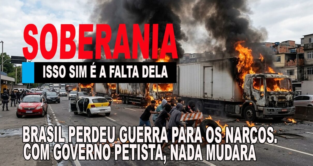 Criminosos ateiam fogo a caminhões e fecham a Av. Brasil em represália a ação da PM no Complexo de Israel