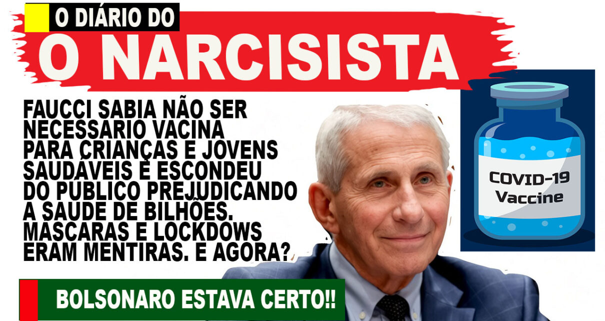 DR. FAUCCI - "No fim, os 'negacionistas' não eram tão negacionistas assim" - "O estrago causado pelas mentiras e manipulações ilimitadas de Fauci na pandemia, adotadas no Brasil como verdades absolutas, deixa lições preciosas para os governantes, o Judiciário, o Ministério Público, a comunidade científica e a imprensa, que ajudaram a propagá-las no país"