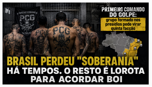 FIM DO BRASIL - Primeiro Comando do Golpe: grupo formado nos presídios pode virar quinta facção - BRASIL FICOU DE FORA DO "CINTURÃO DAS AMÉRICAS" DEVIDO A POLITICAGM BARATA DE "SOBERANIA"