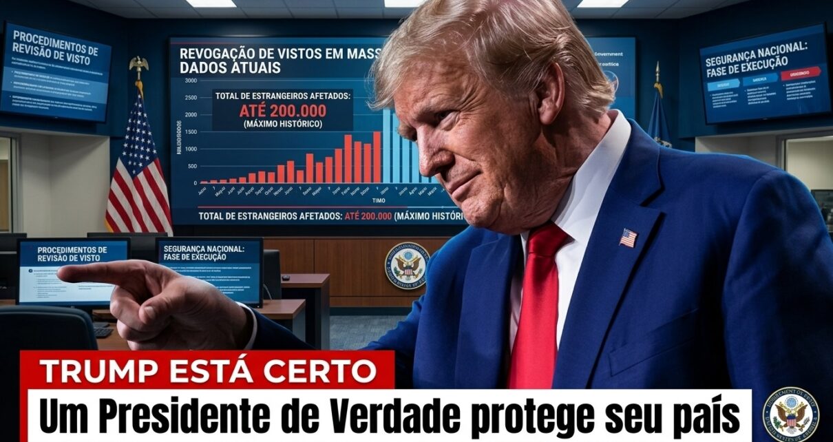 VISTOS EUA - revogação de milhares de vistos e na mira àqueles que mentiram ao entrar no país quando disseram que foram a negócios e turismo E FICARAM