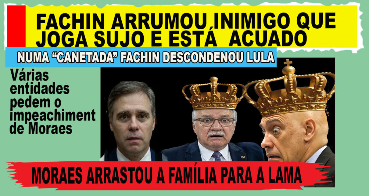 Fachin nega pedido de Moraes para julgamento conjunto com Mendonça FOTOS GERADAS PELA IA GEMINI E GROCK