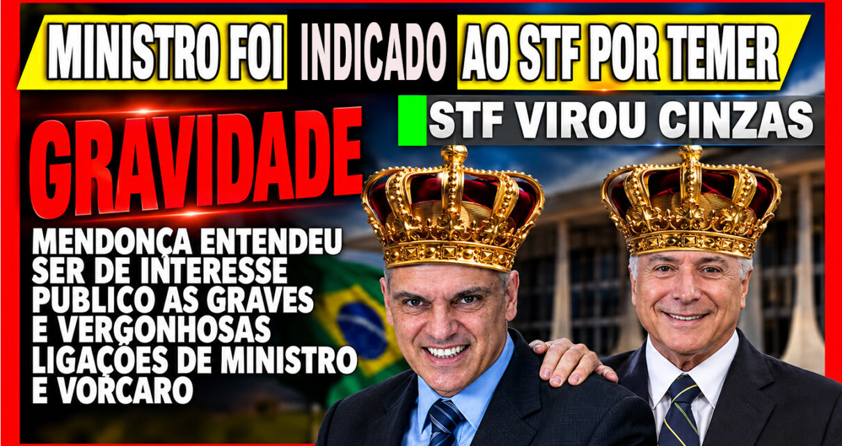 MORAES nega crime e vê “vingança” em ação de Mendonça; EM VEZ DE SE DEFENDER DAS GRAVES REVELAÇÕES DIVULGADAS, MORAES PARTE PARA O ATAQUE INÚTIL